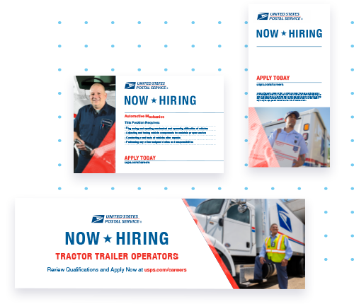 collage of example recruitment templates